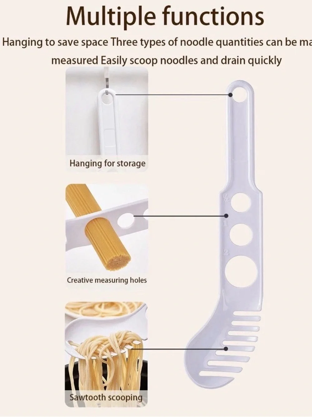 Vintage EKCO Plastic Pasta Tool-Spaghetti Portion Measure & Noodle Cutter Gadget